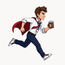 Office Hero running with his coffee, from the run sprite sheet