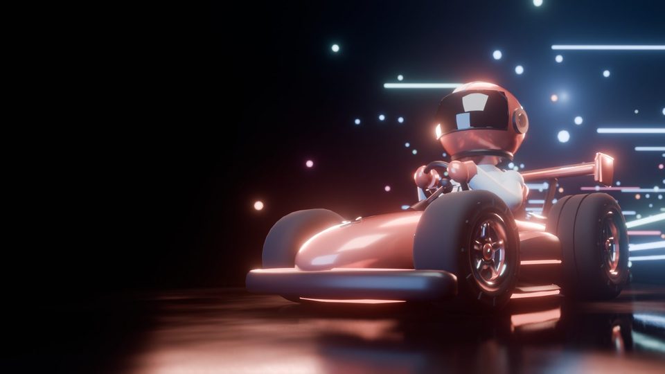 Spark Circuit neon kart racer artwork