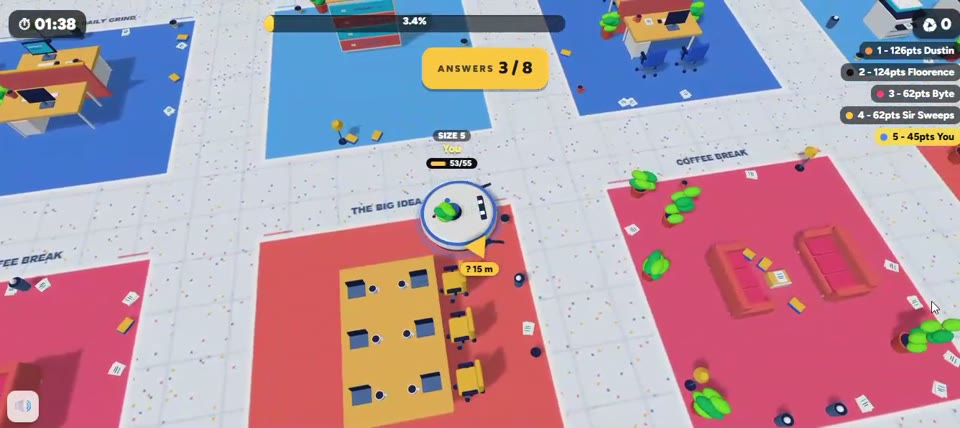Clean Sweep game scene, one of the ready-to-play formats
